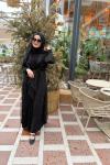 İncili Abaya  Siyah