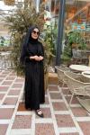 İncili Abaya  Siyah