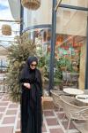 İncili Abaya  Siyah