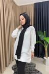 TAŞLI SWEAT SHİRT Ekru